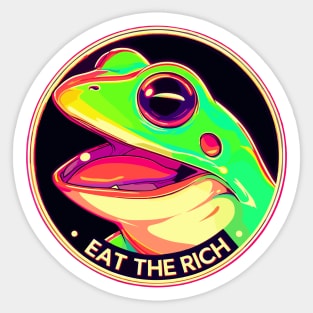 Eat the Rich Frog Sticker